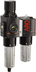 ARO/Ingersoll-Rand - 3/4" NPT Port Heavy Duty 2 Piece Filter/Regulator-Lubricator FRL Unit - Metal Bowl, 201 SCFM, 250 Max psi, 13.8" High x 7.323" Long, Automatic Drain - Apex Tool & Supply