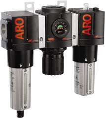 ARO/Ingersoll-Rand - 1" NPT Port Heavy Duty 3 Piece Filter-Regulator-Lubricator FRL Unit - Metal Bowl, 215 SCFM, 250 Max psi, 10.75" High x 11.102" Long, Automatic Drain - Apex Tool & Supply
