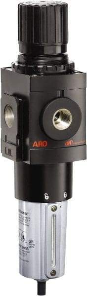 ARO/Ingersoll-Rand - 1" NPT Port Heavy Duty 1 Piece Filter/Regulator FRL Unit - Metal Bowl, 250 SCFM, 250 Max psi, 13.642" High x 4.091" Long, Manual Drain - Apex Tool & Supply