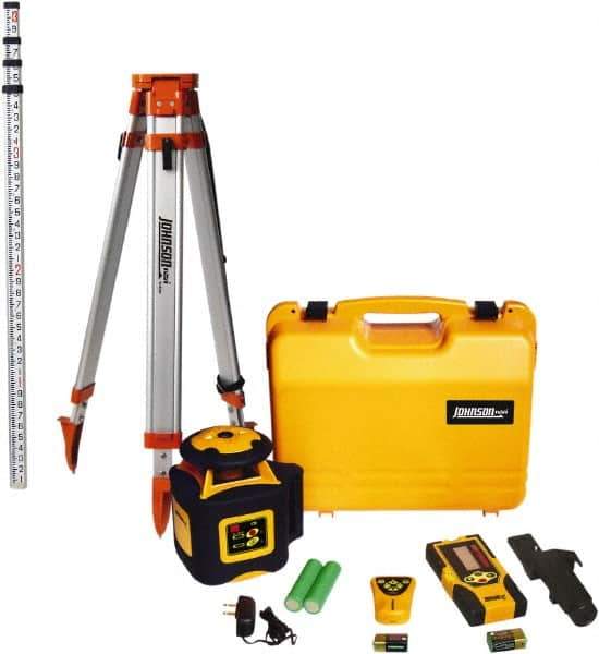 Johnson Level & Tool - 2,000' (Exterior) Measuring Range, 1/16" at 100' Accuracy, Self-Leveling Rotary Laser - 700 RPM, 1 Beam, NiMH Battery Included - Apex Tool & Supply