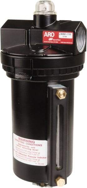 ARO/Ingersoll-Rand - 1" NPT, 200 Max psi Super Duty Modular Lubricator - Metal Bowl with Sight Glass, Zinc Body, 374 CFM, 150°F Max Temp, 4.63" Long x 4.79" Wide x 10.90" High - Apex Tool & Supply