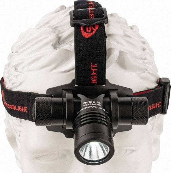Streamlight - White LED Bulb, 635 Lumens, Hands-free Flashlight - Black, Red Aluminum Body, 2 CR123A Lithium Batteries Included - Apex Tool & Supply