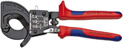 Knipex - 10" OAL, 2" Capacity, Cable Cutter Pliers - Ratchet Head, Comfort Grip Handles, with Spring - Apex Tool & Supply