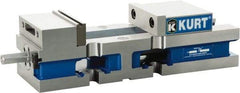 Kurt - 4" Jaw Width, 6" Jaw Opening Capacity, Horizontal Stationary Machine Vise - Reverse Manual Operation, 7,500 Lb Capacity, 1 Station, 13.985" Long x 3.4900" High x 1-15/64" Deep, 1.235" Jaw Height, Ductile Iron - Apex Tool & Supply