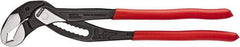 Knipex - 16" OAL, 3-1/2" Max Capacity, 11 Position Tongue & Groove Pliers - Self-Gripping V-Jaws, Plier Head, Plastic Dipped Handles - Apex Tool & Supply