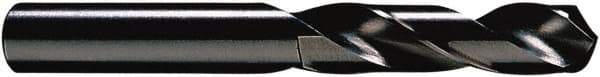 Hertel - 23/64" 118° Spiral Flute High Speed Steel Screw Machine Drill Bit - Oxide Finish, Right Hand Cut, 1-3/4" Flute Length, 3-1/16" OAL, Standard Point, Straight Shank - Apex Tool & Supply