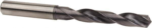 Accupro - 5/32" 140° Solid Carbide Jobber Drill - TiAlN Finish, Right Hand Cut, Spiral Flute, Straight Shank, 3-5/8" OAL, Special Type Point - Apex Tool & Supply