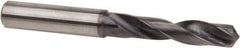 Accupro - 1/2" 140° Spiral Flute Solid Carbide Screw Machine Drill Bit - TiAlN Finish, Right Hand Cut, 2.559" Flute Length, 5.039" OAL, Special Type Point, Straight Shank, Through Coolant - Apex Tool & Supply