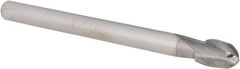 Accupro - 3/8" Diam, 9/16" LOC, 2 Flute Solid Carbide Ball End Mill - Uncoated, Single End, 4" OAL, 5/16" Shank Diam, Spiral Flute - Apex Tool & Supply