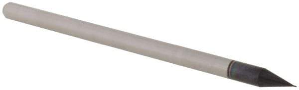 Accupro - 0.01" Diam, 0.015" LOC, 3 Flute Solid Carbide Ball End Mill - AlTiN Finish, Single End, 2-1/2" OAL, 1/8" Shank Diam, Spiral Flute - Apex Tool & Supply