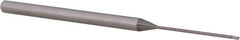 Accupro - 1/32" Diam, 0.046" LOC, 3 Flute Solid Carbide Ball End Mill - Uncoated, Single End, 2-1/2" OAL, 1/8" Shank Diam, Spiral Flute - Apex Tool & Supply