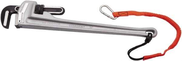 Proto - 12" Aluminum Tethered Straight Pipe Wrench - 2" Pipe Capacity - Apex Tool & Supply