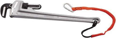 Proto - 12" Aluminum Tethered Straight Pipe Wrench - 2" Pipe Capacity - Apex Tool & Supply