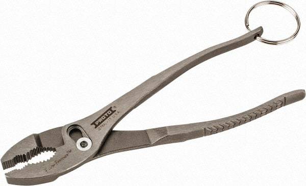 Proto - 8" OAL, 2-3/32" Jaw Length, 1-5/16" Jaw Width, Tethered, Slip Joint Pliers - 2 Positions, Slip Joint Head, Slip Joint Plier Tool - Apex Tool & Supply