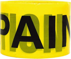 TRIMACO - 300' Long x 3" Wide Roll, PVC, Yellow Barricade Tape - Message: Caution - Wet Paint - Apex Tool & Supply