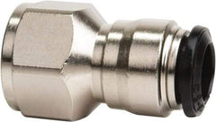 Value Collection - 8mm Outside Diam, 1/8 BSPP, Nickel Plated Brass Push-to-Connect Tube Female Connector - 250 Max psi, Tube to Female BSPP Connection, Buna O-Ring - Apex Tool & Supply