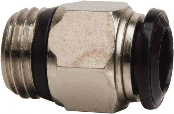 Value Collection - 6mm Outside Diam, 1/4 Universal, Nickel Plated Brass Push-to-Connect Tube Male Connector - 250 Max psi, Tube to Universal Thread Connection, Buna O-Ring - Apex Tool & Supply