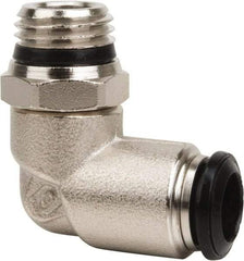 Value Collection - 8mm Outside Diam, 1/2 Universal, Nickel Plated Brass Push-to-Connect Tube Male Swivel Elbow - 250 Max psi, Tube to Universal Thread Connection, Buna O-Ring - Apex Tool & Supply