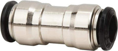 Value Collection - 12 x 10mm Outside Diam, Nickel Plated Brass Push-to-Connect Tube Union - 250 Max psi, Tube to Tube Connection, Buna O-Ring - Apex Tool & Supply