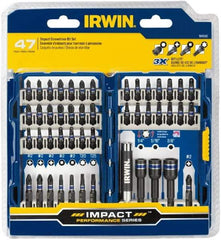 Irwin - 47 Piece, Phillips, Square, Torx, Hex Nutsetter Handle, Drive Set - 1/4 to 3/8" Hex, #1 to #3 - Apex Tool & Supply