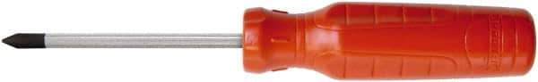 Proto - #0, 5-3/4" OAL, Tethered Phillips Screwdriver - 3" Blade Length, Round Shank, Ergonomic Handle - Apex Tool & Supply