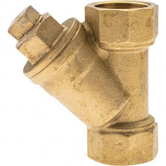 Value Collection - 3/4" Pipe, Female NPT Ends, Forged Brass Y-Strainer - 600 psi WOG Rating, 150 psi WSP Rating - Apex Tool & Supply