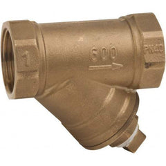 Value Collection - 3/8" Pipe, Female NPT Ends, Forged Brass Y-Strainer - 600 psi WOG Rating, 150 psi WSP Rating - Apex Tool & Supply
