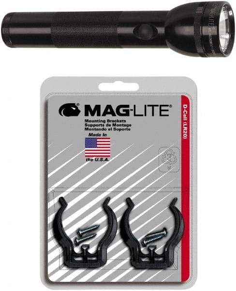 Mag-Lite - Krypton Bulb, Industrial/Tactical Flashlight - Black Aluminum Body, D Batteries - Apex Tool & Supply