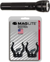 Mag-Lite - Krypton Bulb, Industrial/Tactical Flashlight - Black Aluminum Body, D Batteries - Apex Tool & Supply