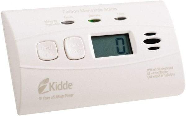 Kidde - 4-1/2 Inch Long x 1-1/2 Inch Wide, CO Alarm - 85 dB Decibel Rating, Lithium Battery Included, Tamper Resistant - Apex Tool & Supply