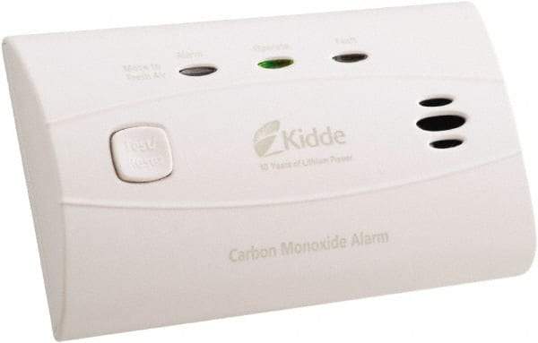 Kidde - 4-1/2 Inch Long x 1-1/2 Inch Wide, CO Alarm - 85 dB Decibel Rating, Lithium Battery Included, Tamper Resistant - Apex Tool & Supply