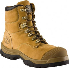 OLIVER - Men's Size 8 Medium Width Steel Work Boot - Wheat, Leather Upper, Rubber Outsole, 6" High, Non-Slip - Apex Tool & Supply
