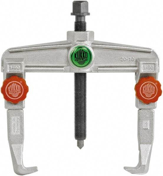 KUKKO - 2 Jaw, 1-7/16" to 4-3/4" Spread, 5 Ton Capacity, Reversible Puller - 3.94" Reach, 7-3/4" Long, For Gears, Bearings, Pulleys, Bushings, Seals - Apex Tool & Supply
