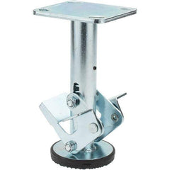 Hamilton - Floor Truck Lock for 8" Diam Caster Wheels - 8-1/2" Retracted Clearance, 4" x 4-1/2" Top Plate Size, 2-5/8" x 3-5/8" Slotted to 3" x 3" Bolt Hole Spacing - Apex Tool & Supply