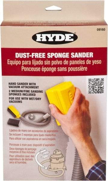 Hyde Tools - 3' Hose Length, Sanding Sponge - Use With Shop Vacs - Apex Tool & Supply