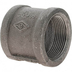 Value Collection - Size 1-1/2", Class 150, Malleable Iron Black Pipe Coupling - 150 psi, Threaded End Connection - Apex Tool & Supply