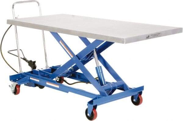 Vestil - 1,000 Lb Capacity Manual Scissor Lift - 12-1/8" to 35-1/2" Lift Height, 63" Platform Length x 31-1/2" Platform Width - Apex Tool & Supply