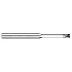 Diamond End Mills for Non-Ferrous Materials - CVD Diamond - 0.0250″ Cutter Diameter × 0.0050″ Radius × 0.0380″ Length of Cut × 0.2030″ (13/64″) Reach Carbide Corner Radius End Mill, 4 Flutes, CVD Diamond Coated - Exact Industrial Supply