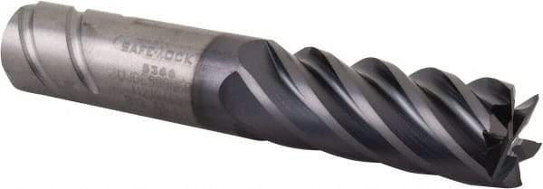 Kennametal - 1/2", 1-1/4" LOC, 1/2" Shank Diam, 3" OAL, 6 Flute, Solid Carbide Square End Mill - Single End, AlTiN Finish, Spiral Flute, 38° Helix, Centercutting, Right Hand Cut, Right Hand Flute, Series UJDE - Apex Tool & Supply
