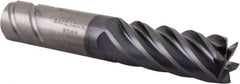 Kennametal - 1/2", 1-1/4" LOC, 1/2" Shank Diam, 3" OAL, 6 Flute, Solid Carbide Square End Mill - Single End, AlTiN Finish, Spiral Flute, 38° Helix, Centercutting, Right Hand Cut, Right Hand Flute, Series UJDE - Apex Tool & Supply