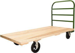 Fairbanks - 1,600 Lb Capacity Hardwood/Steel Platform Truck - Hardwood Deck, 24" OAW, 48" Platform Length, Mold On Rubber Casters - Apex Tool & Supply