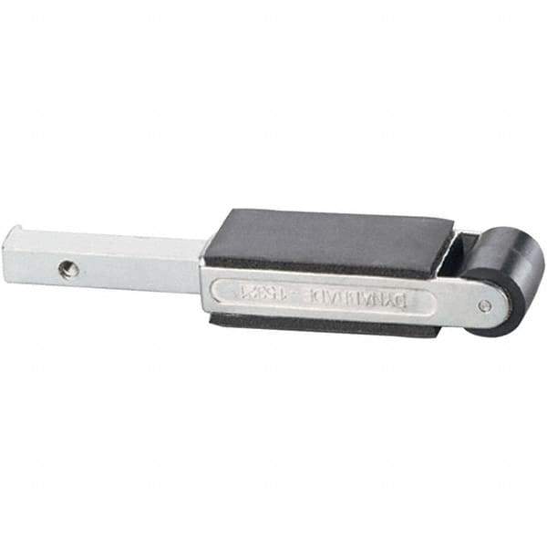 Dynabrade - 7/8" Wide Contact Arm - For Flat Grinding with Platen Pad, 18" Belt Length x 1" Belt Width, Crowned, Rubber, 70" Contact Wheel Diam - Apex Tool & Supply