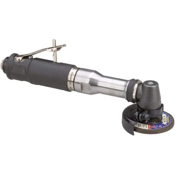 Dynabrade - 3" Wheel Diam, 18,000 RPM, Pneumatic Angle & Disc Grinder - 3/8-24 Spindle, 41 CFM, Rear Exhaust - Apex Tool & Supply