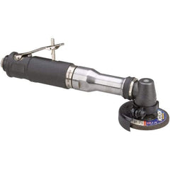 Dynabrade - 3" Wheel Diam, 18,000 RPM, Pneumatic Angle & Disc Grinder - 3/8-24 Spindle, 41 CFM, Rear Exhaust - Apex Tool & Supply