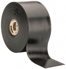 3M - 2" x 30', Black Rubber Electrical Tape - Series 130C, 30 mil Thick, 750 V/mil Dielectric Strength, 7.5 Lb./Inch Tensile Strength - Apex Tool & Supply