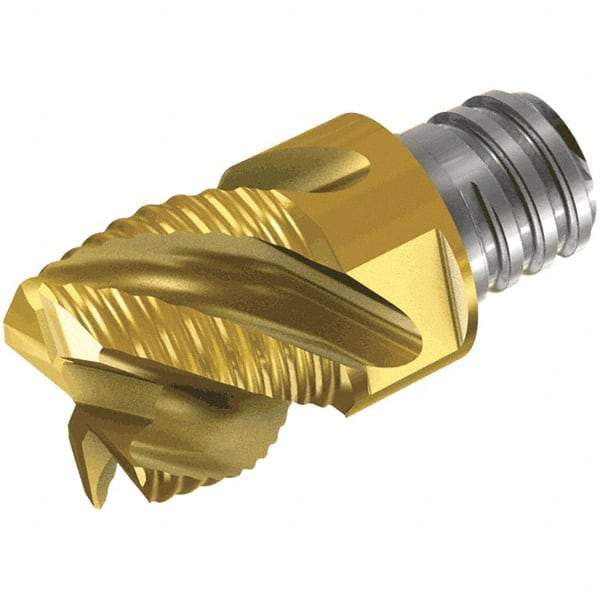 Iscar - MM ERS Grade IC908 Carbide End Milling Tip Insert - TiAlN Finish, 6 Flutes, 25.4mm Cutting Diam, 22mm Depth of Cut, 37mm Extension, 45° Helix - Apex Tool & Supply