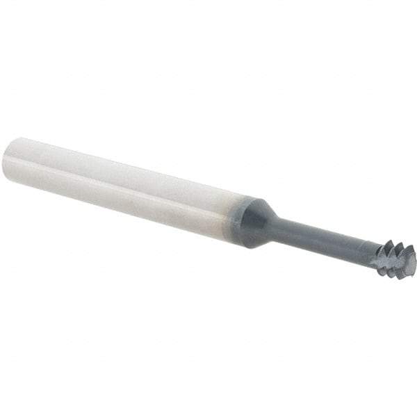 Iscar - 1/4-20 UNC, 0.187" Cutting Diam, 3 Flute, Solid Carbide Helical Flute Thread Mill - Internal Thread, 3/4" LOC, 2-1/2" OAL, 1/4" Shank Diam - Apex Tool & Supply
