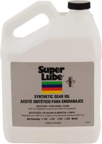 Synco Chemical - 1 Gal Plastic Bottle, Synthetic Gear Oil - -40°F to 450°F, 680 St Viscosity at 40° C, ISO 680 - Apex Tool & Supply