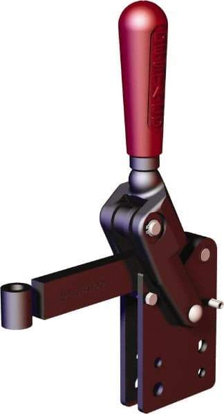De-Sta-Co - 2,248 Lb Holding Capacity, Vertical Handle, Manual Hold Down Toggle Clamp - 90° Handle Movement, 120° Bar Opening, Solid Bar, Straight Base, Oxide Finish, Forged Alloy Steel - Apex Tool & Supply