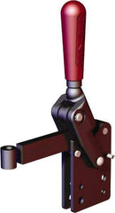 De-Sta-Co - 2,248 Lb Holding Capacity, Vertical Handle, Manual Hold Down Toggle Clamp - 90° Handle Movement, 120° Bar Opening, Solid Bar, Straight Base, Oxide Finish, Forged Alloy Steel - Apex Tool & Supply